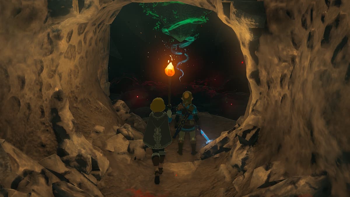 Link and Zelda in the caverns beneath Hyrule Castle in The Legend of Zelda: Tears of the Kingdom
