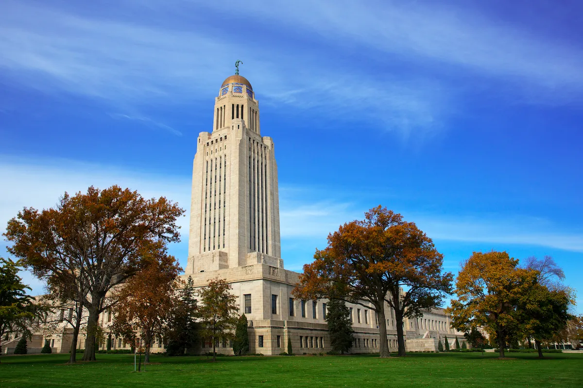 A photo of the state capital building in Lincoln Nebraska