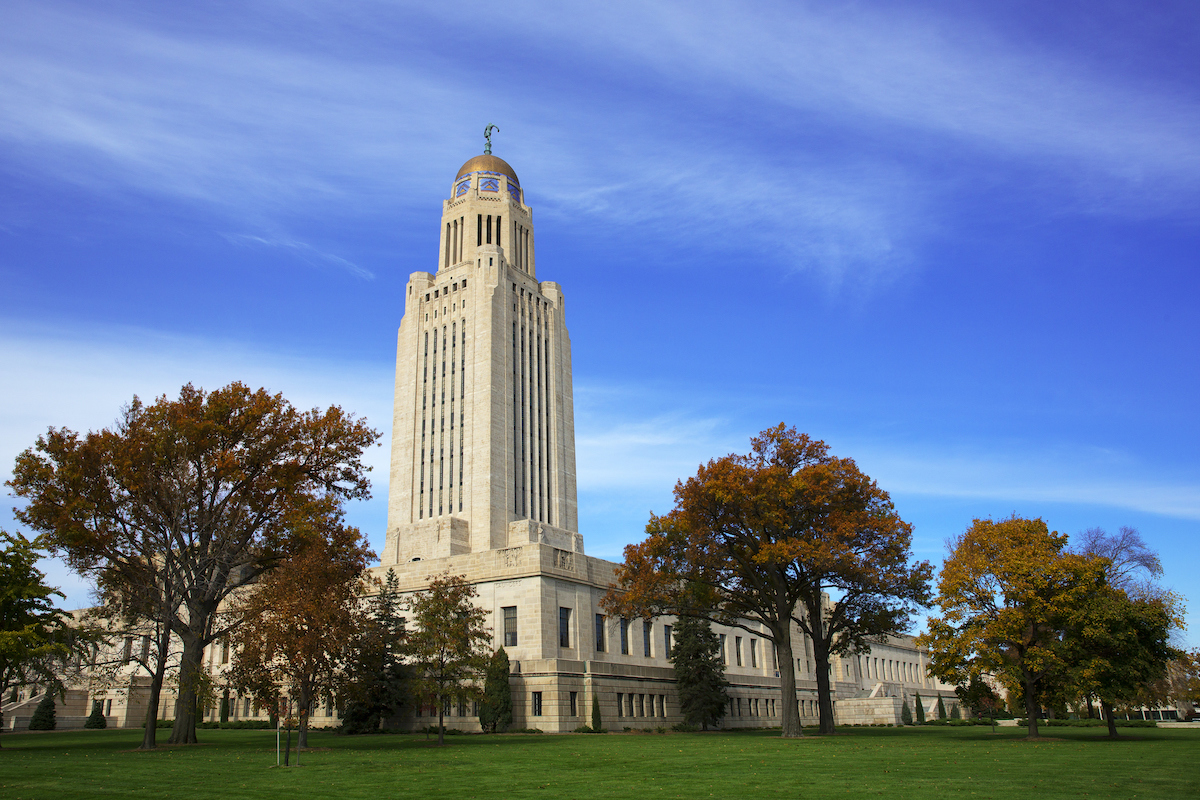 A photo of the state capital building in Lincoln Nebraska