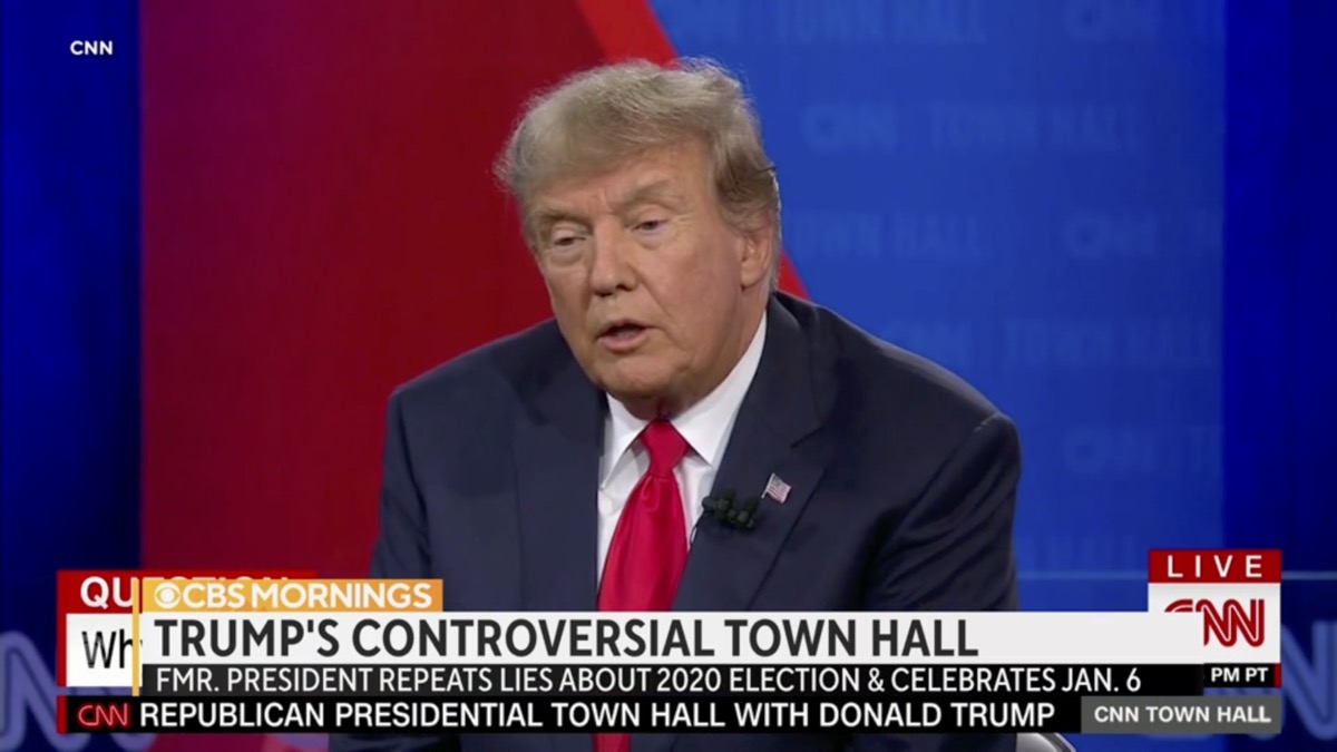 Donald Trump lying at his CNN town hall.