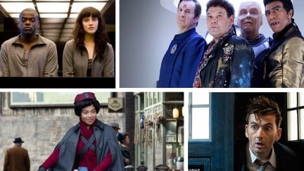 The best British TV shows, featuring (clockwise from top left): 'Black Mirror,' 'Red Dwarf,' 'Doctor Who,' and 'Call the Midwife'