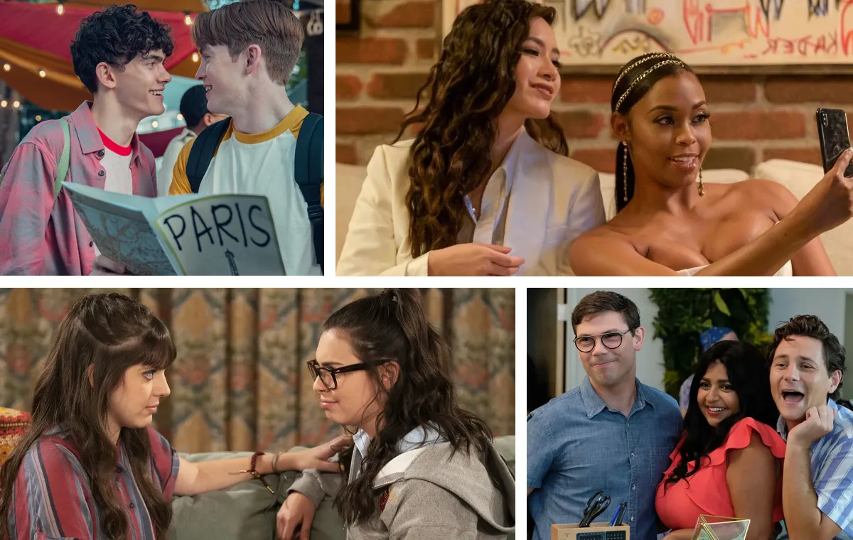 The best LGBTQ shows on Netflix, clockwise from top left: 'Heartstopper,' 'Black Lightning,' 'Special,' and 'One Day at a Time'
