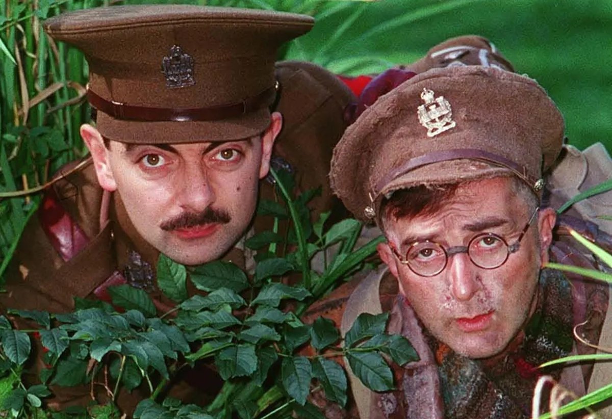 Rowan Atkinson and Tony Robinson in Blackadder (BBC)
