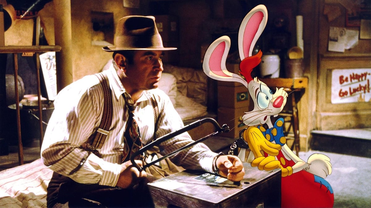 Bob Hoskins and Roger Rabbit in 'Who Framed Roger Rabbit'