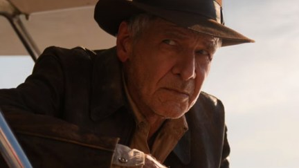 A close up of Harrison Ford as Indiana Jones