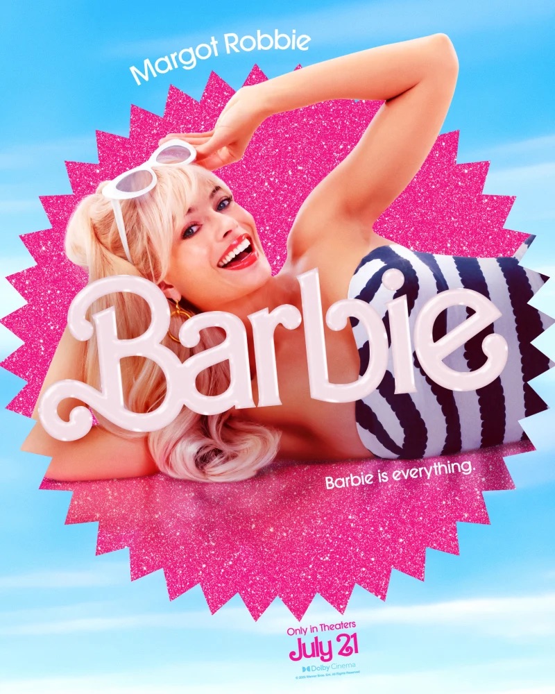 Margot Robbie as Barbie in a poster for 'Barbie'