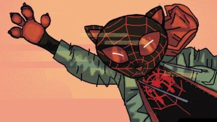 Cat version of Miles Morales in Spider-Man Annual Vol 3 #1 drawn by David Lafuente and Rico Renzi.