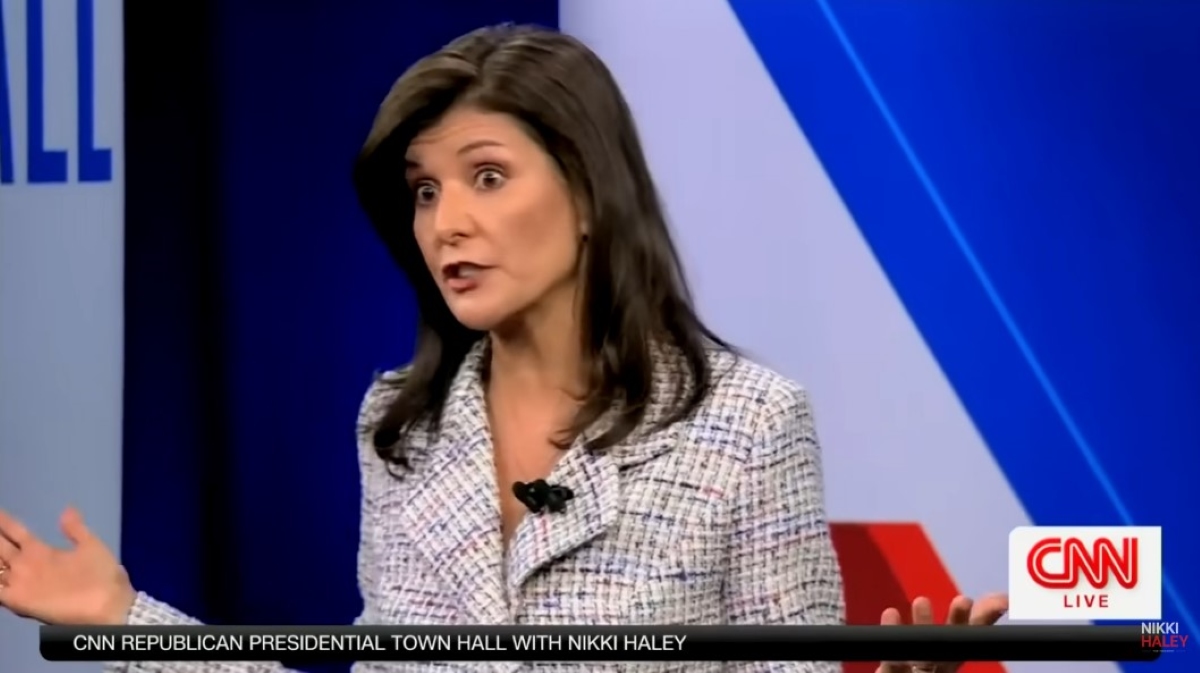 Nikki Haley speaks at a CNN town hall event that aired on June 5.