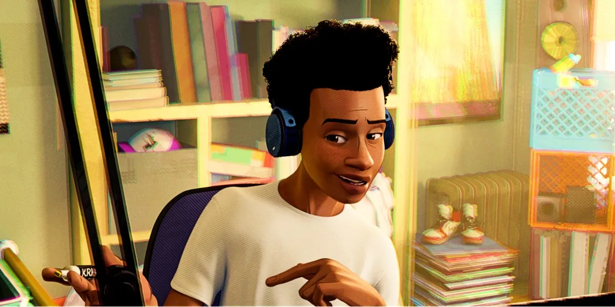 Shameik Moore as Miles Morales in Spider-Man: Into the Spider-Verse