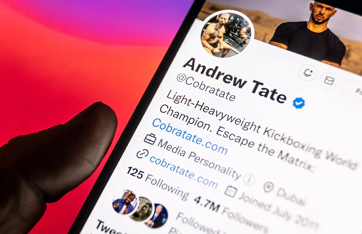 Andrew Tate's social media