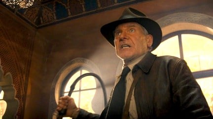 Harrison Ford as Indiana Jones in Indiana Jones and the Dial of Destiny.