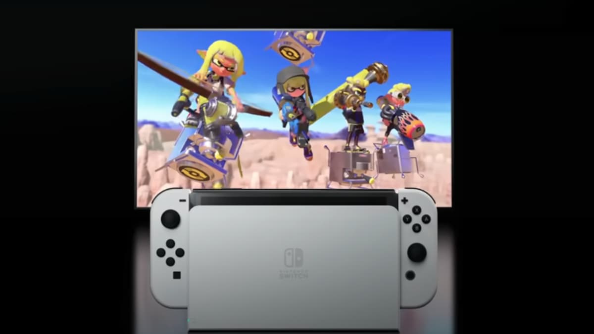 Screenshot from a commercial for the OLED Nintendo Switch