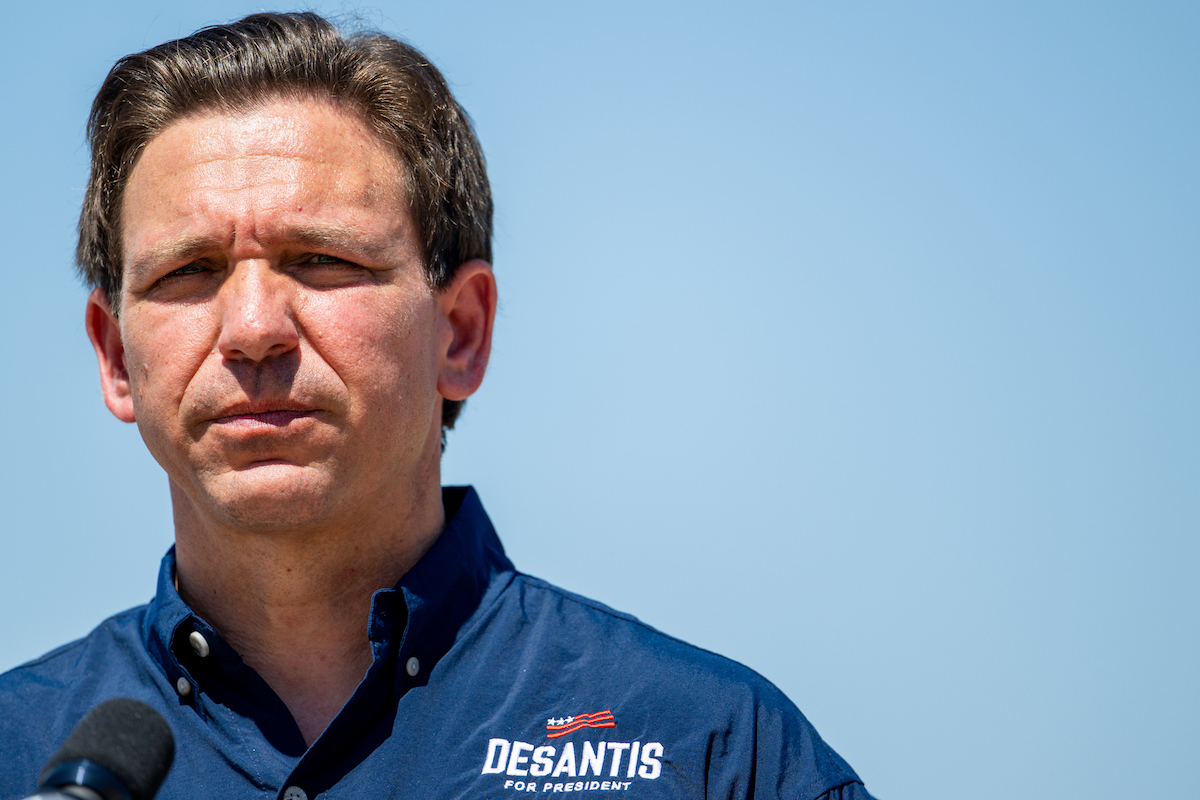 Ron DeSantis squints.