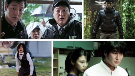 The best Korean horror movies, featuring (clockwise from top left): 'The Wailing,' 'I Saw the Devil,' 'Thirst,' and 'The Host'