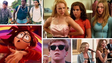 The best comedies on Netflix right now, featuring (clockwise from top left): 'Dope,' 'Mean Girls,' 'Bridesmaids,' 'The Breakfast Club,' and 'The Mitchells vs. the Machines'