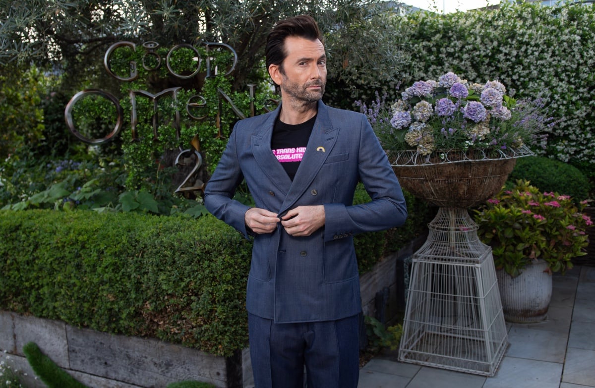 David Tennant Wore His Best Shirt for the 'Good Omens' Press Tour
