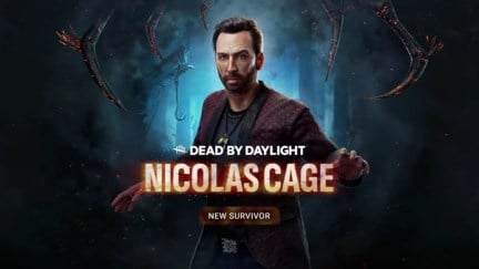 Nicolas Cage as a survivor in Dead by Daylight