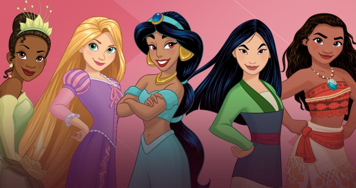 Tiana, Rapunzel, Jasmine, Mulan and Moana (Disney)