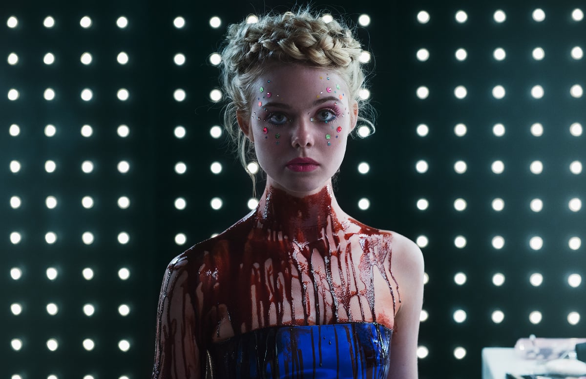 Elle Fanning in 'The Neon Demon': A beautiful young model is covered in rhinestones and fake blood