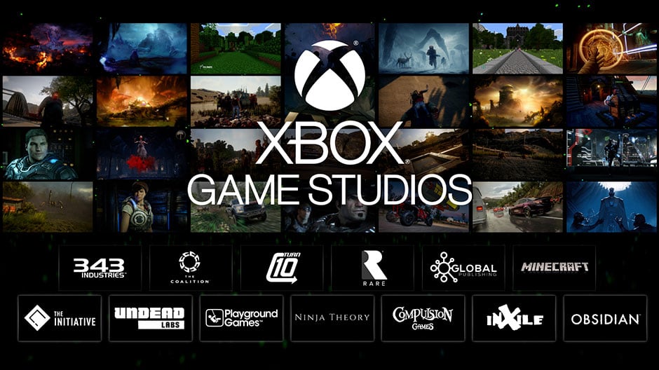 A graphic from Microsoft detailing all the game studios that are owned by them under the umbrella of Xbox Game Studios