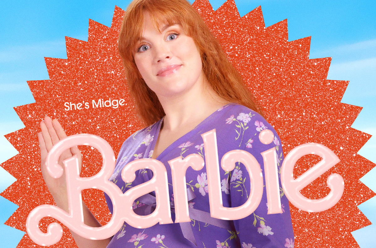 Emerald Fennell as Pregnant Midge in 'Barbie'