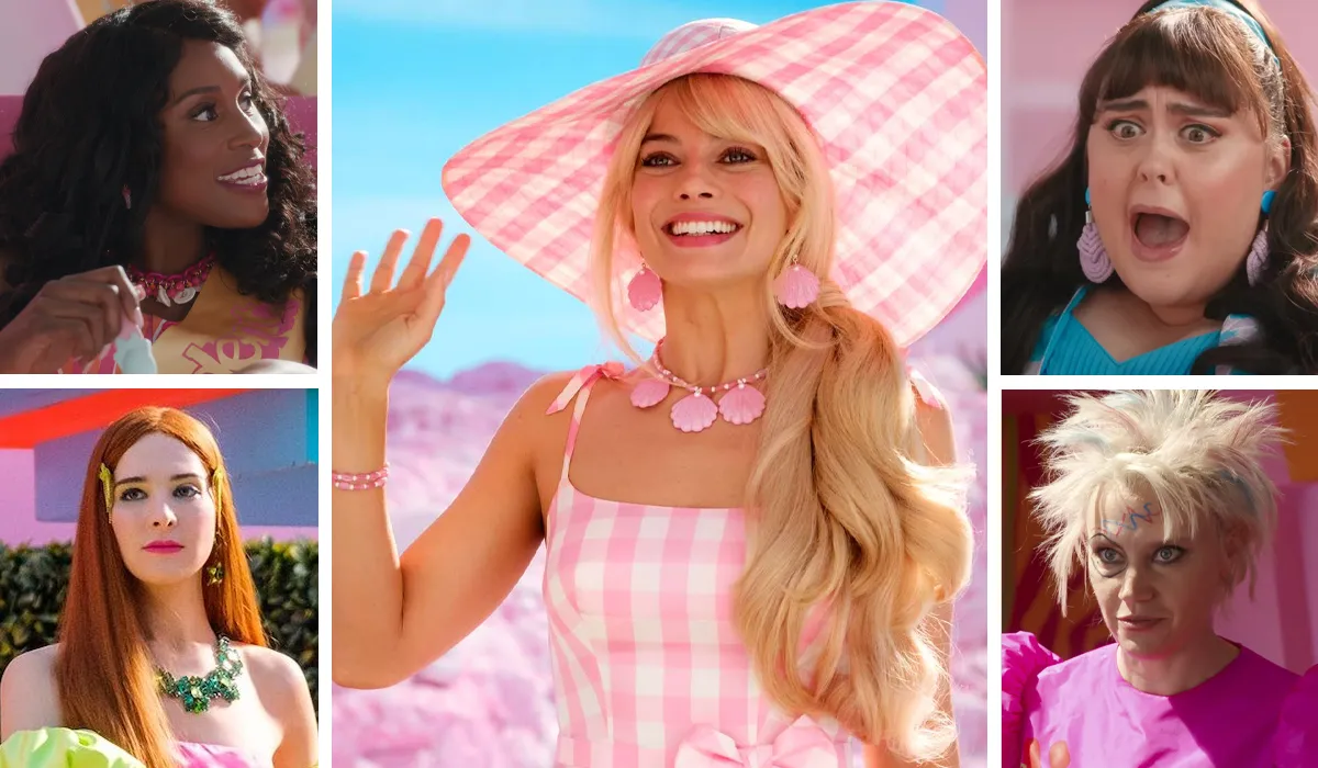 Issa Rae, Margot Robbie, Sharon Rooney, Kate McKinnon, and Hari Nef in 'Barbie'