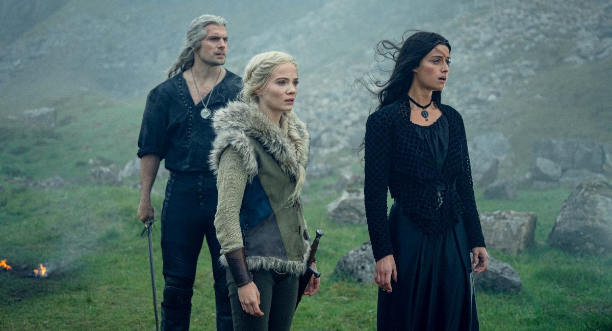 Geralt (Henry Caill), Ciri (Freya Allan), and Yen (Anya Chalotra) in 'The Witcher' on Netflix.