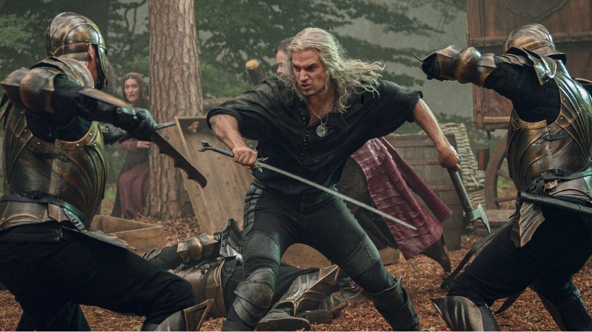 Henry Cavill battles for the last time as Geralt in The Witcher.