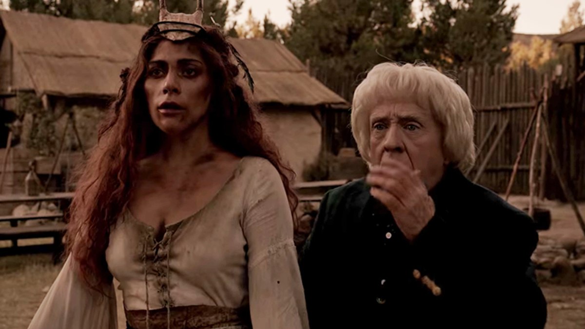 Lady Gaga as Scathach and Leslie Jordan as Cricket in American Horror Story: Roanoke