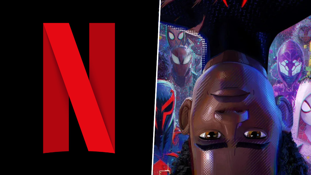 Netflix logo next to Miles Morales in Spider-Man: Across the Spider-Verse
