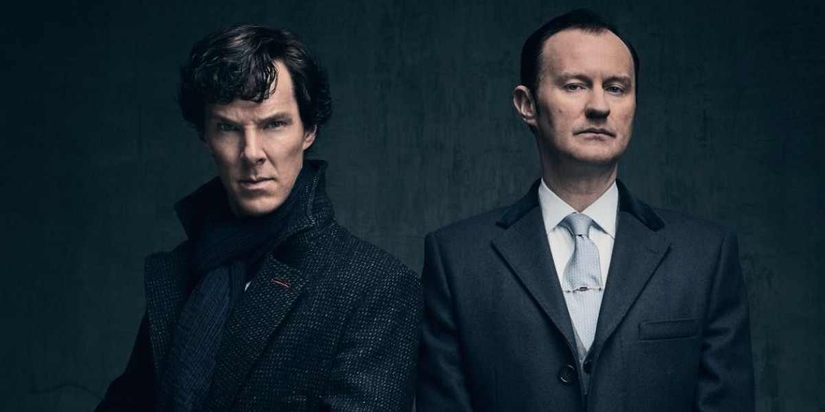 Benedict Cumberbatch as Sherlock Holmes and Mark Gatiss as Mycroft Holmes in BBC's Sherlock