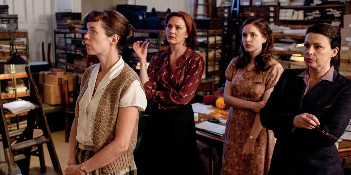Anna Maxwell Martin as Susan, Rachael Stirling as Millie, Sophie Rundle as Lucy and Julie Graham as Jean in The Bletchley Circle