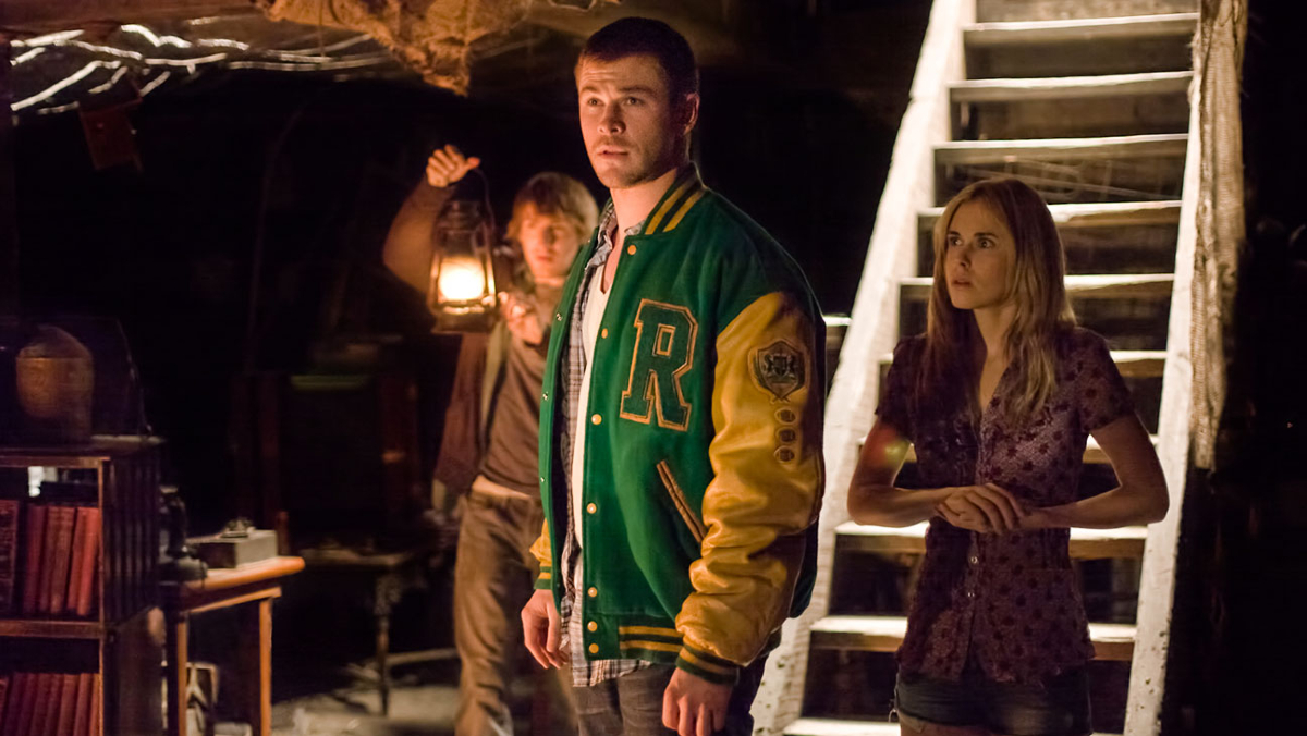 Chris Hemsworth, Anna Hutchison, and Fran Kranz in 'The Cabin in the Woods'