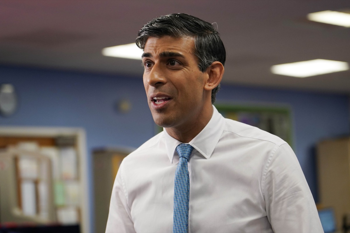 Britain's Prime Minister Rishi Sunak answers to reporters after meeting students at a school in London, Monday, July 17, 2023