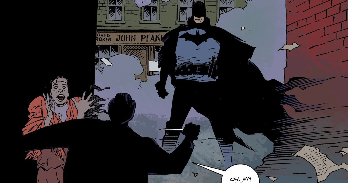 Batman fighting crime in Gotham By Gaslight