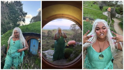 Lizzo playing the recorder in a Middle-earth TikTok (Lizzo / Instagram)