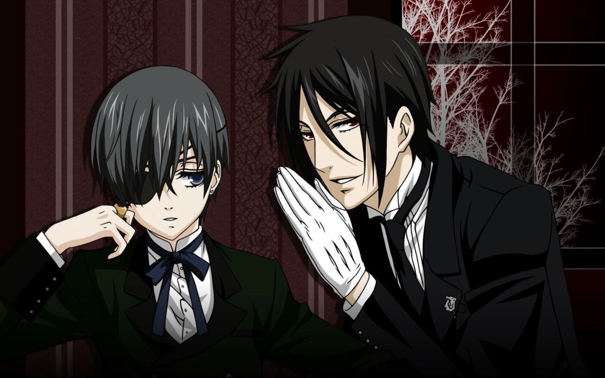 sebastian whispering to ciel in black butler