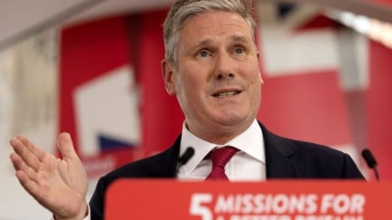 Labour leader Keir Starmer gives a speech to unveil the party's fifth and final mission for government, at Mid Kent College on July 6, 2023.