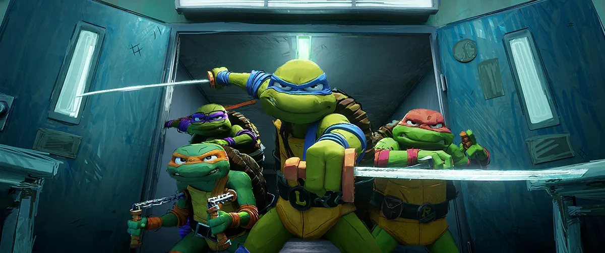 L-r, DONNIE, MIKEY, LEO and RAPH in PARAMOUNT PICTURES and NICKELODEON MOVIES Present A POINT GREY Production “TEENAGE MUTANT NINJA TURTLES: MUTANT MAYHEM”