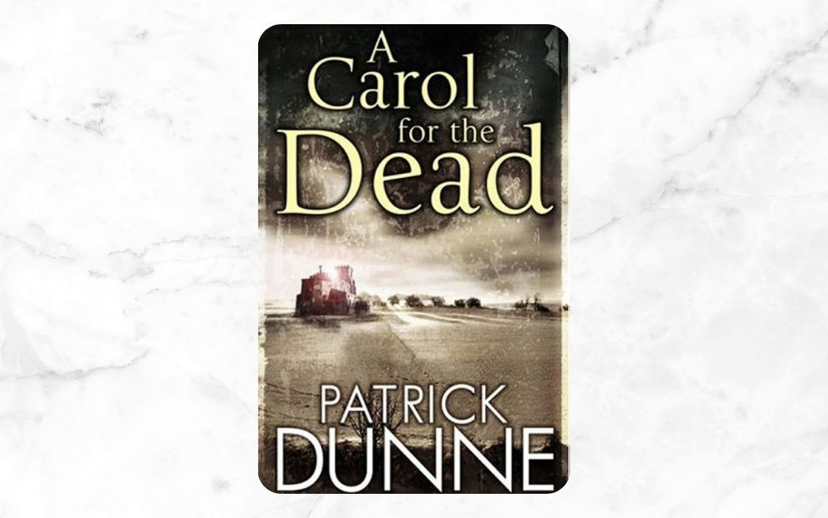 A castle like building in the middle of nowhere on the cover of "A Carol for the Dead"