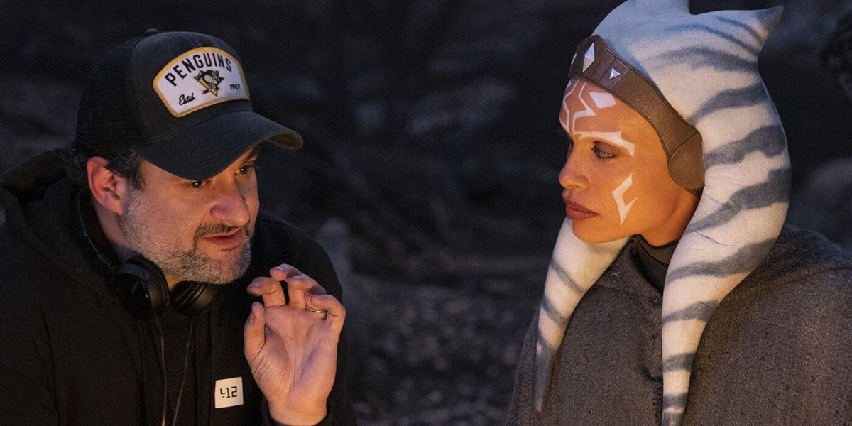 Rosario Dawson as Ahsoka Tano with director Dave Filoni