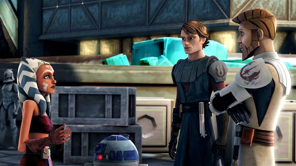 Anakin, Ahsoka, and Obi-Wan Kenobi in 'Star Wars: The Clone Wars'