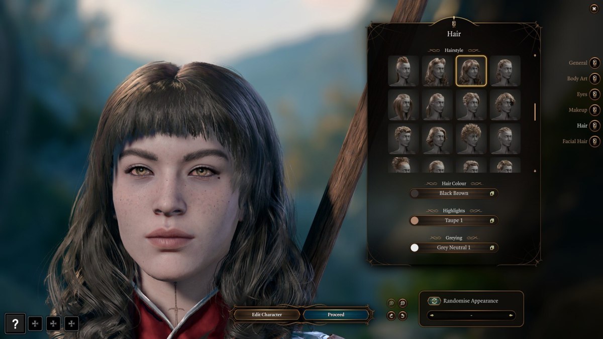 Madeline's character with bangs.