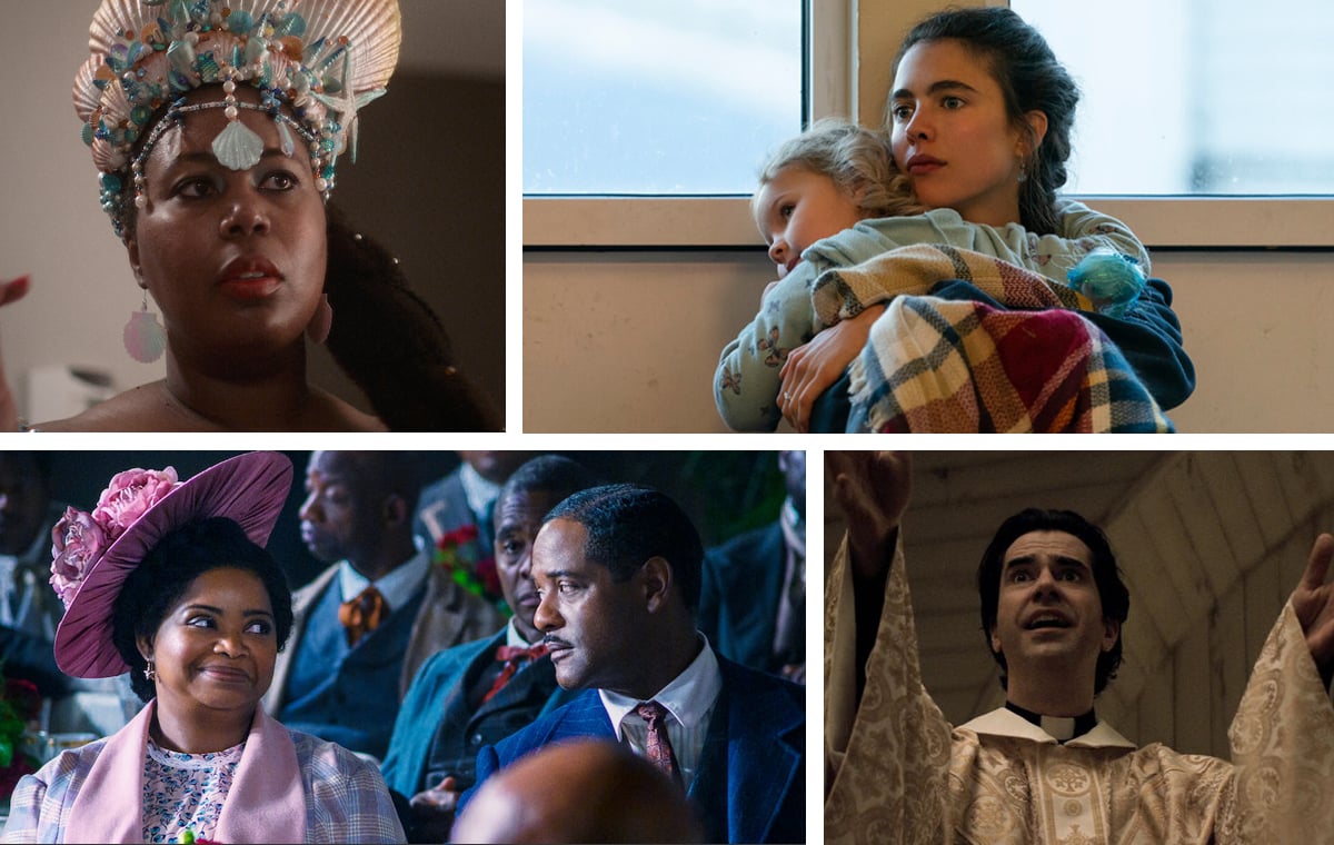 A collage featuring some of the best limited series on Netflix (clockwise from top left): 'MerPeople,' 'Maid,' 'Midnight Mass,' and 'Self-Made'