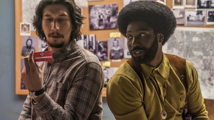 Adam Driver and John David Washington in BlackKklansman