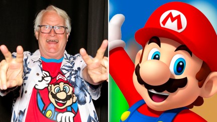 Voice actor Charles Martinet opposite Mario from Nintendo's 'Super Mario' games
