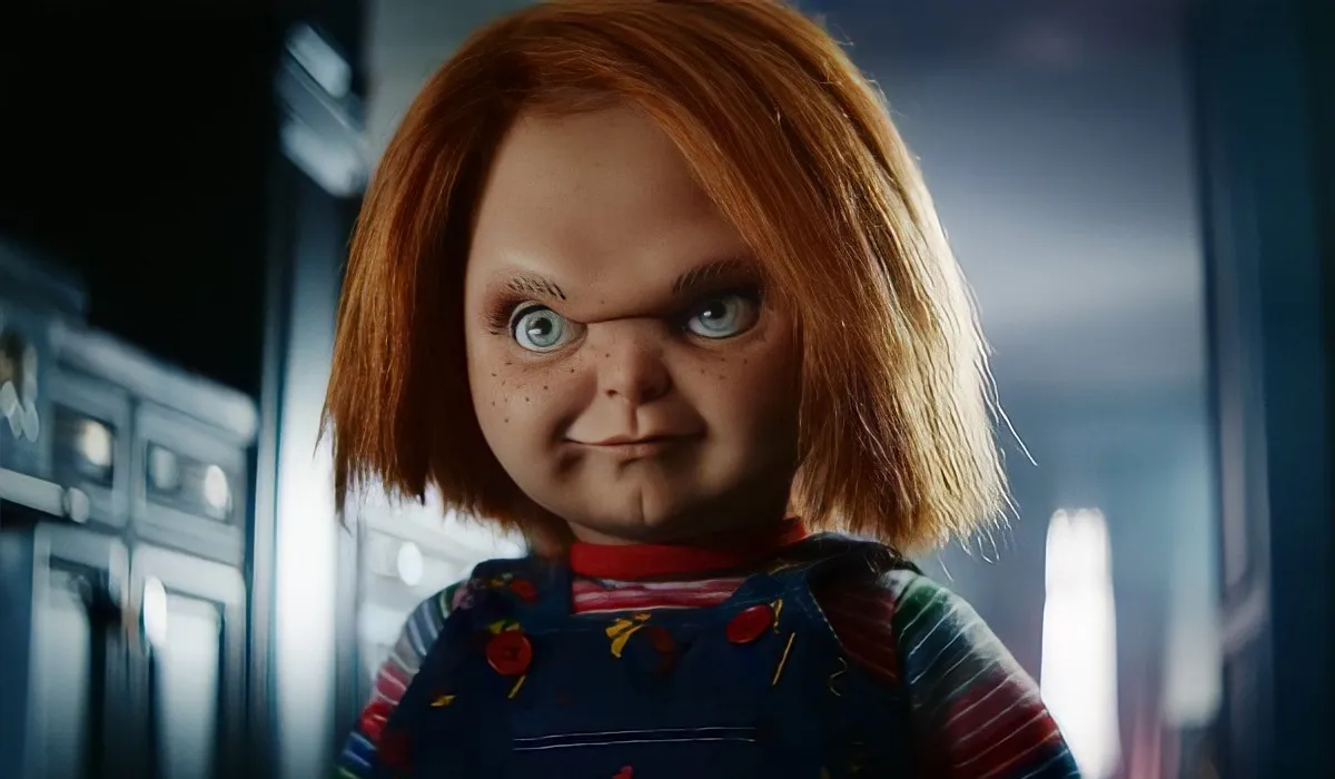 Chucky the doll looking menacing in "Chucky" season 1