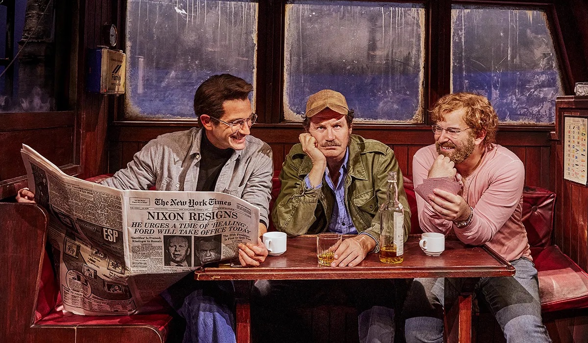 The cast of the Shark is Broken on stage