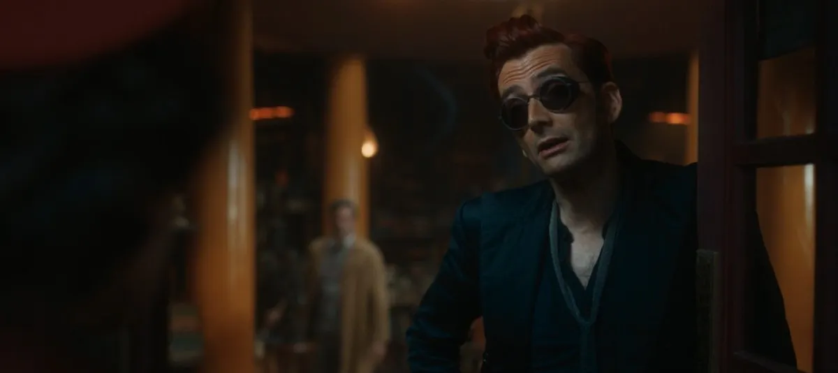 David Tennant's demon Crowley teases his fellow demon Shax in the second season of Good Omens
