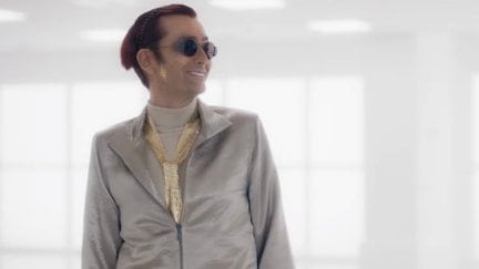 David Tennant's demon Crowley disguised as an angel in the second season of Good Omens